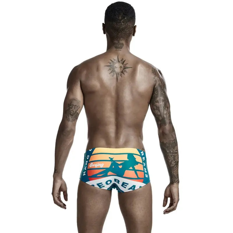 Seobean Men's Swim Boxers Stretchy Beach Trunks 00803