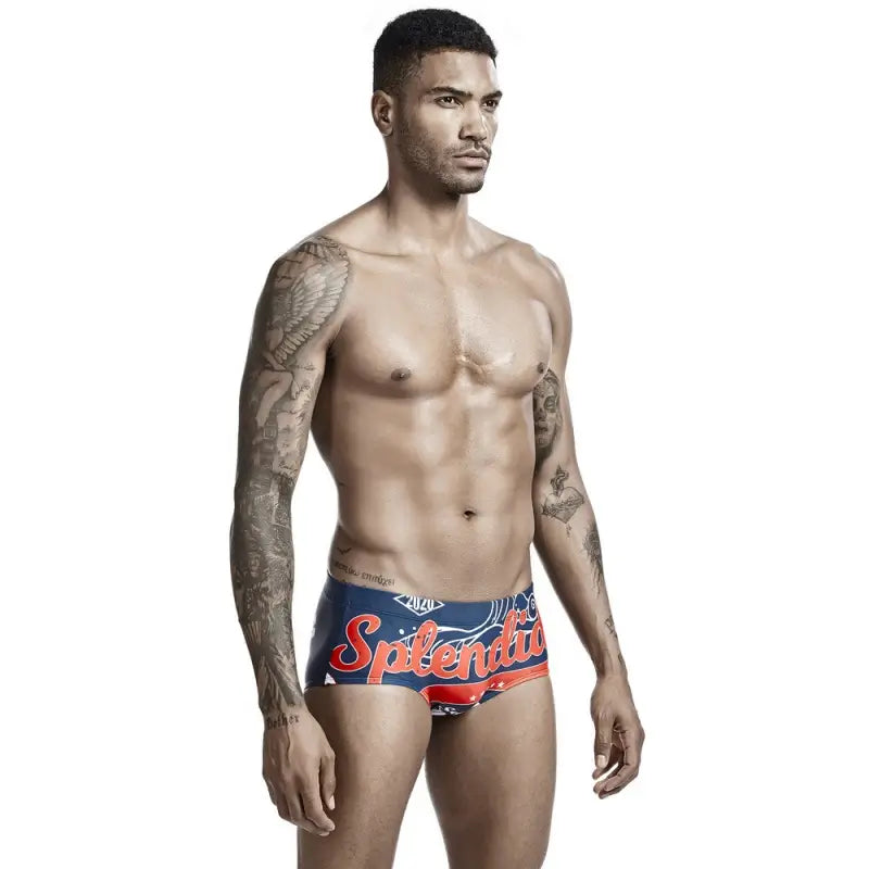 Seobean Men's Swim Boxers Stretchy Beach Trunks 00803