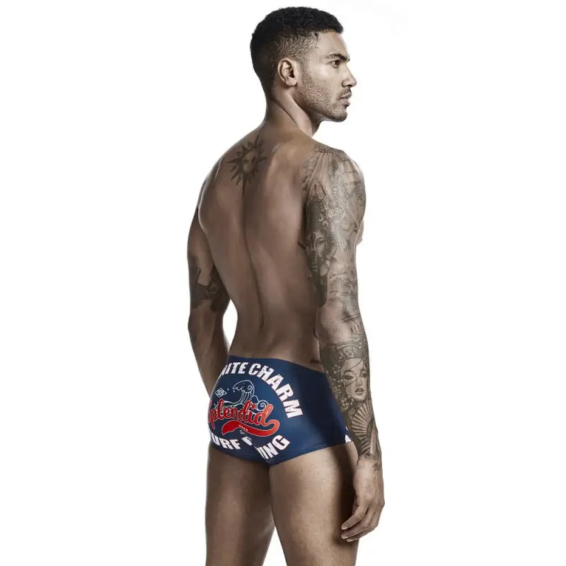 Seobean Men's Swim Boxers Stretchy Beach Trunks 00803