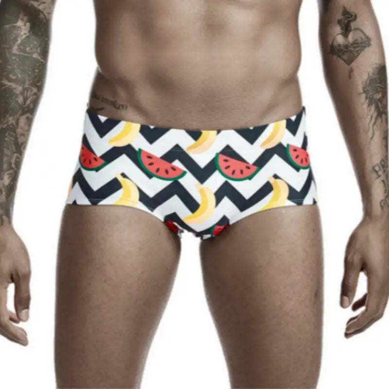 Seobean Men's Swim Boxers Stretchy Beach Trunks 00803