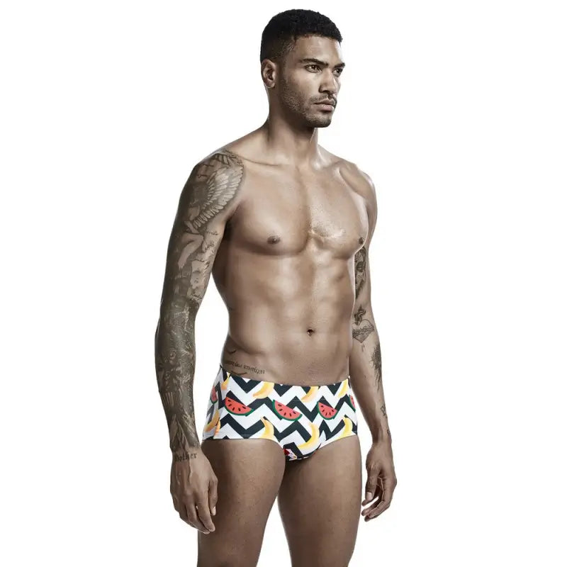Seobean Men's Swim Boxers Stretchy Beach Trunks 00803