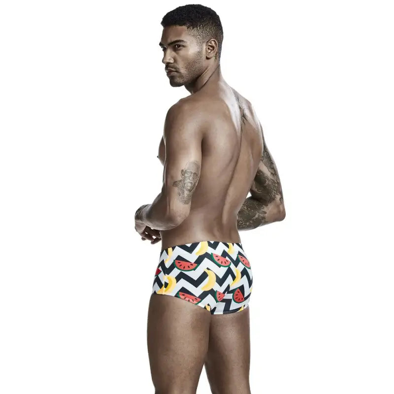 Seobean Men's Swim Boxers Stretchy Beach Trunks 00803