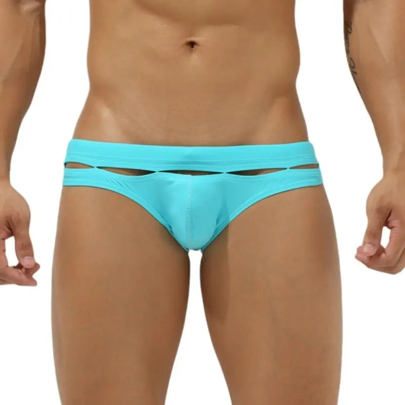 Seobean Men's Sexy Low Rise Hole Swim Bikini 00902