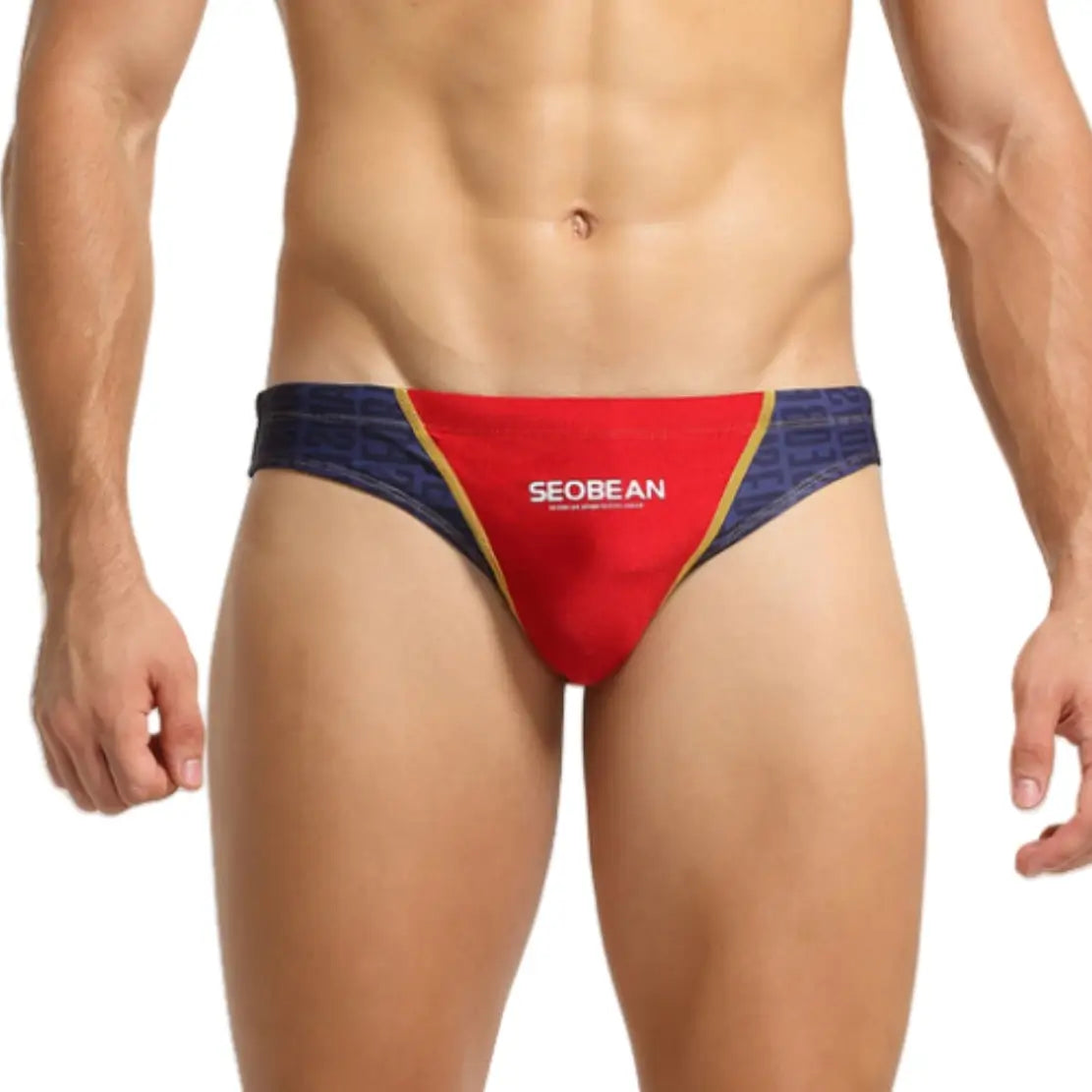 Seobean Men's Color Block Swim Briefs - Stylish and Sexy Swimwear for Men