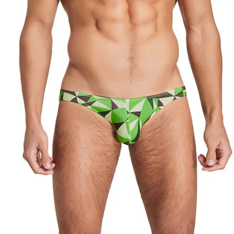 Seobean Men's Bikini Briefs - Sexy Low Rise Color Block Underwear