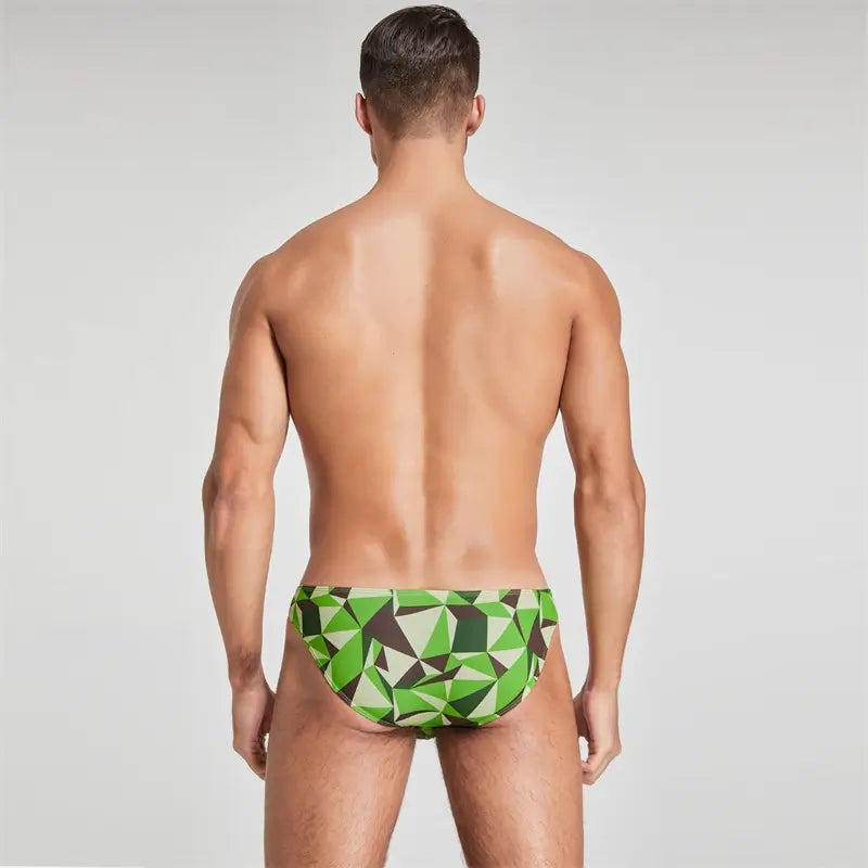 Seobean Men's Bikini Briefs - Sexy Low Rise Color Block Underwear