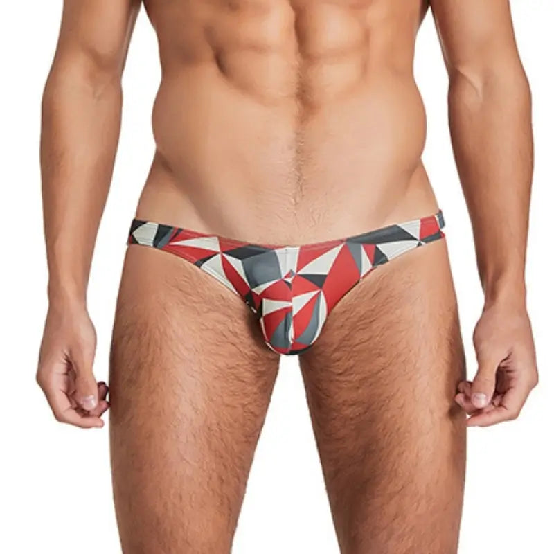 Seobean Men's Bikini Briefs - Sexy Low Rise Color Block Underwear