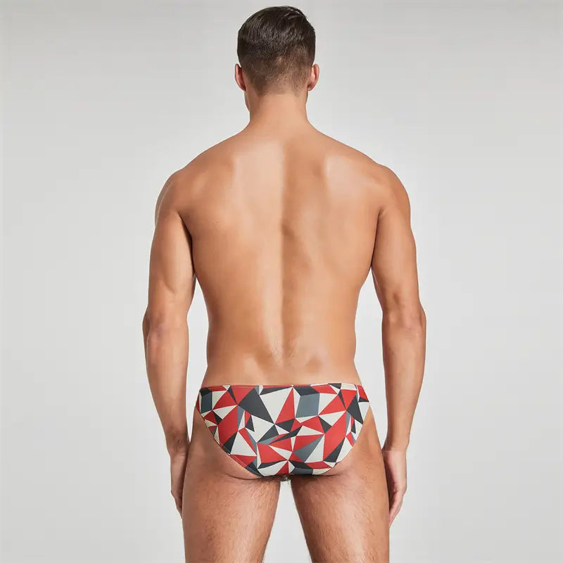 Seobean Men's Bikini Briefs - Sexy Low Rise Color Block Underwear