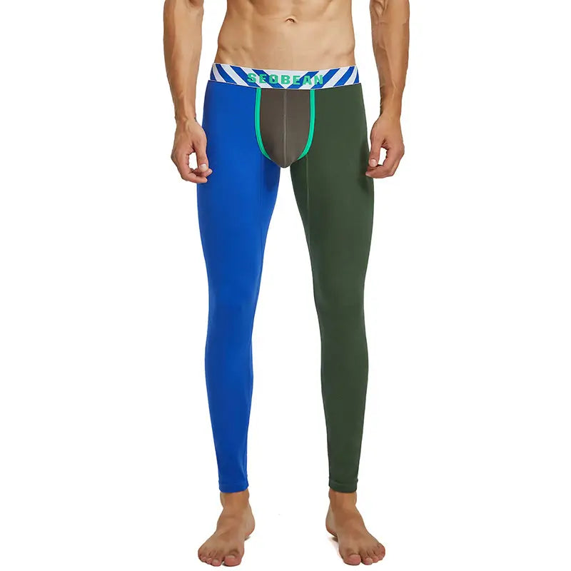 Seobean Men's Color Block Long John - Thermal Underwear for Winter