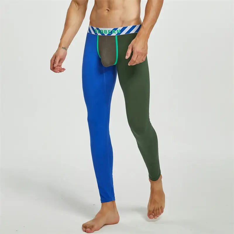 Seobean Men's Color Block Long John - Thermal Underwear for Winter
