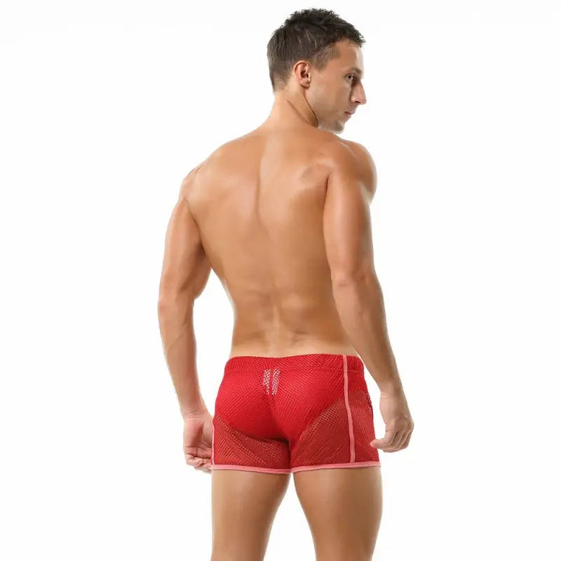 Seobean Men's Sexy Mesh Gym & Beach Shorts Underwear 220602