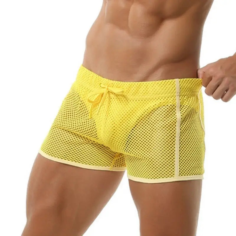 Seobean Men's Sexy Mesh Gym & Beach Shorts Underwear 220602