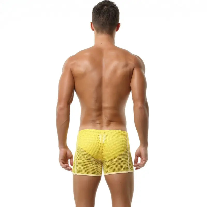 Seobean Men's Sexy Mesh Gym & Beach Shorts Underwear 220602