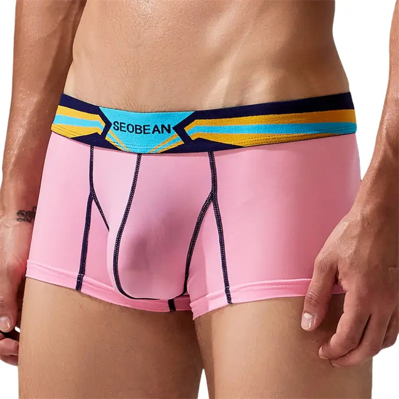 Seobean Men's Sexy Nylon Boxer Briefs - Comfortable & Stylish Innerwear