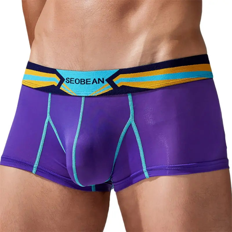 Seobean Men's Sexy Nylon Boxer Briefs - Comfortable & Stylish Innerwear