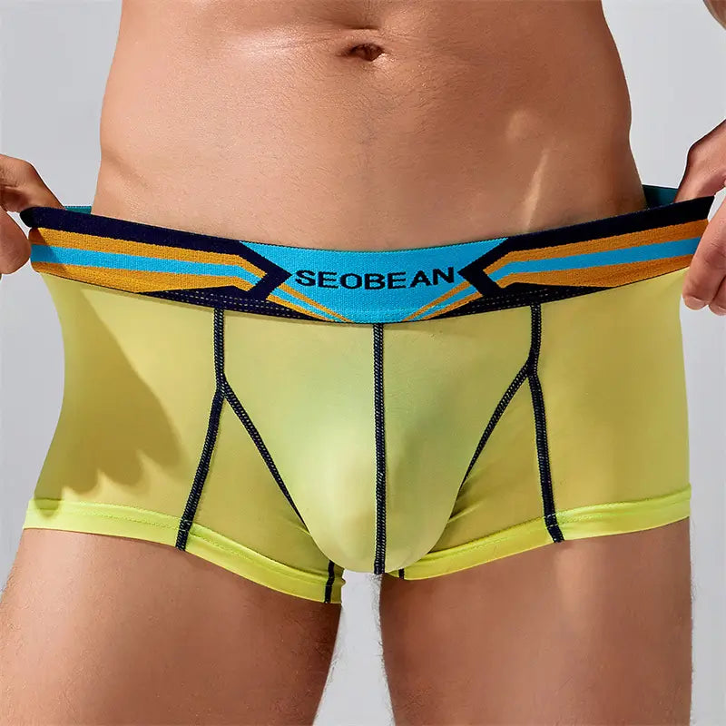 Seobean Men's Sexy Nylon Boxer Briefs - Comfortable & Stylish Innerwear
