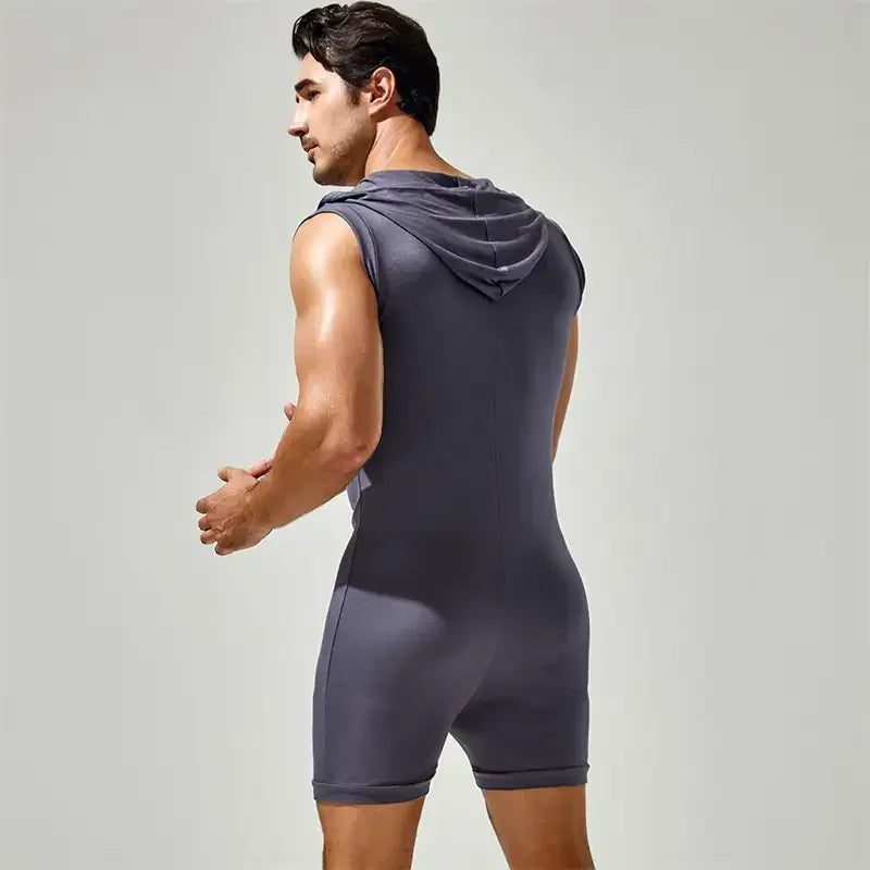TAUWELL TAUWELL Men's Sleeveless Bodysuit with Hood – Trendy Activewear