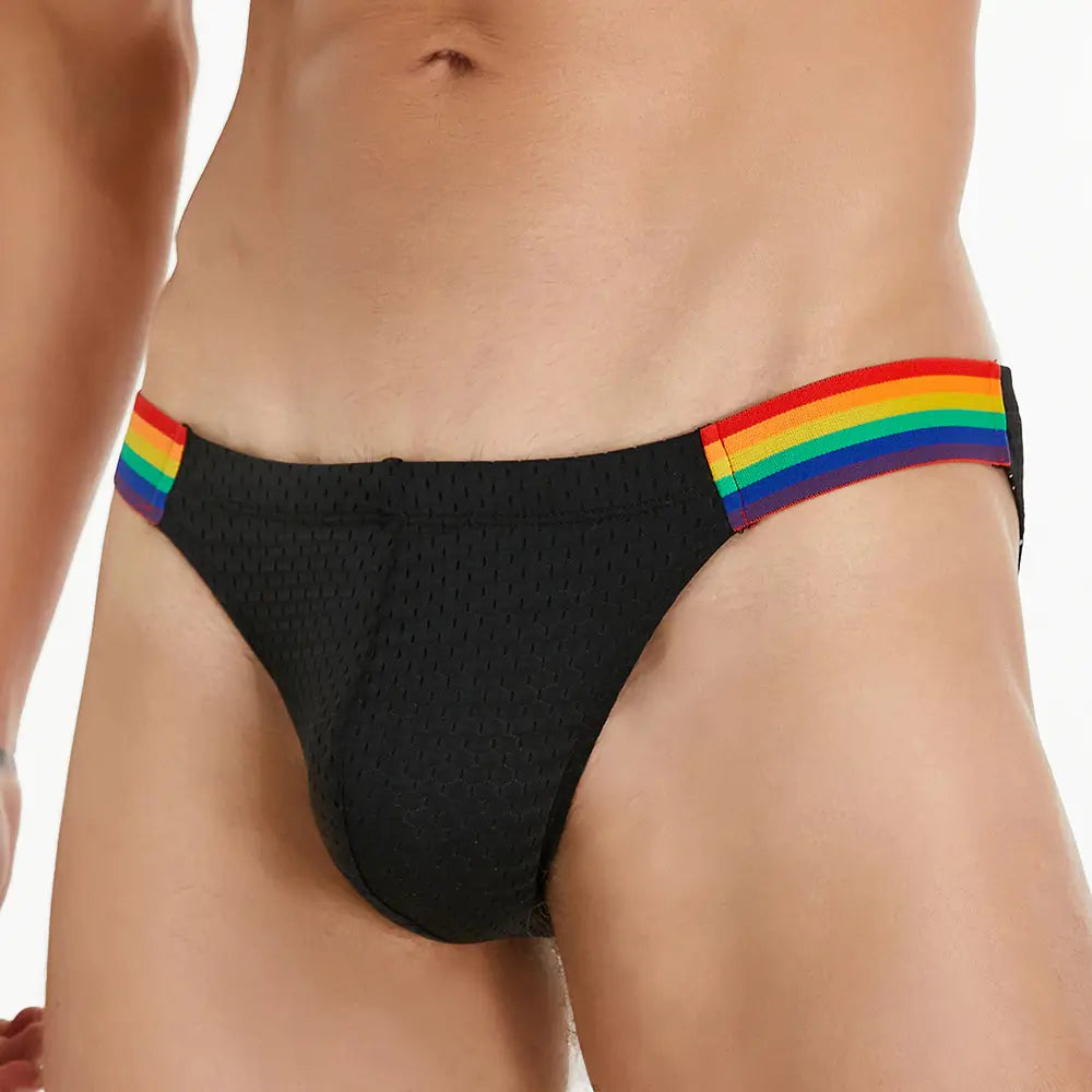 Seobean Rainbow Mesh Briefs for Men – Low Rise Nylon Underwear