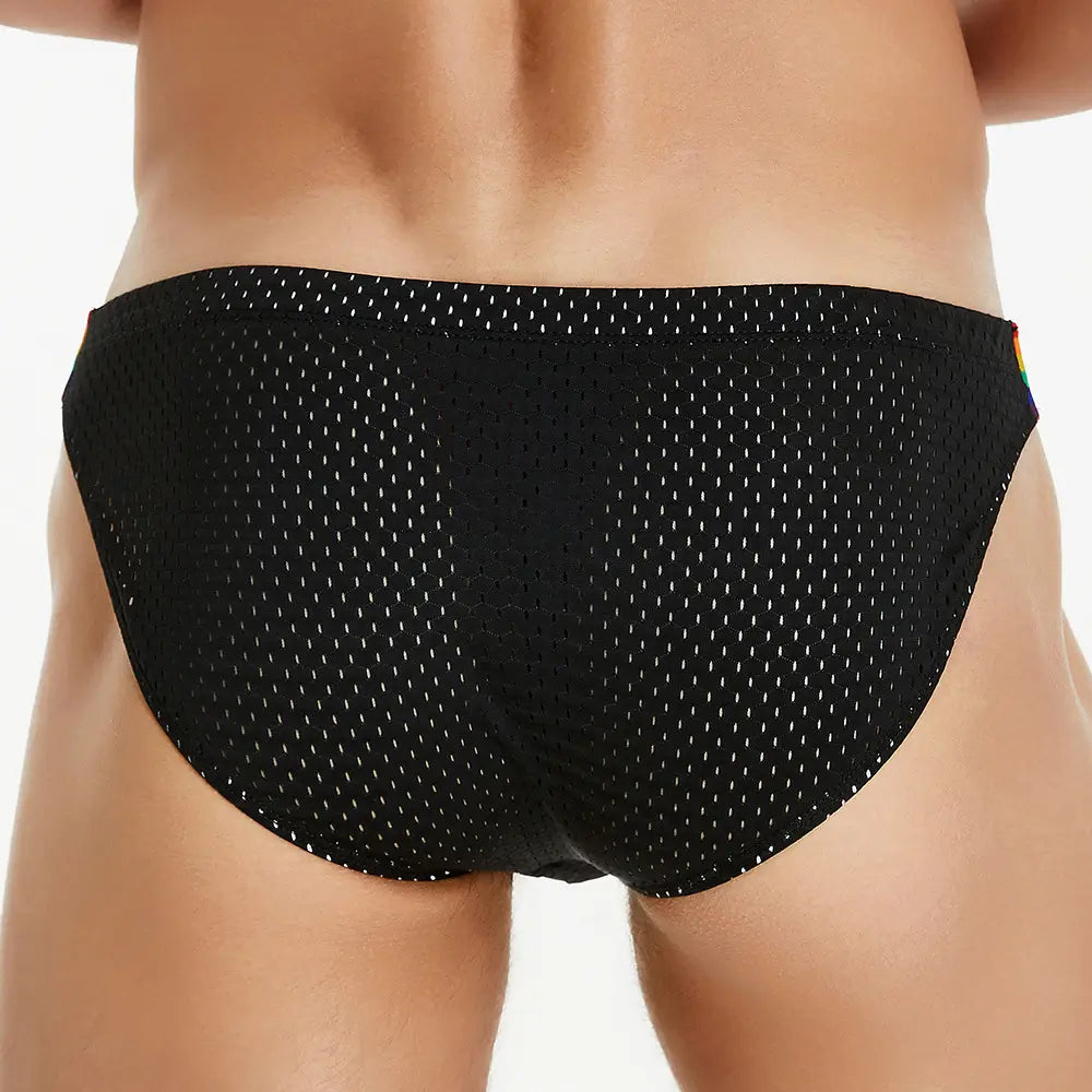 Seobean Rainbow Mesh Briefs for Men – Low Rise Nylon Underwear
