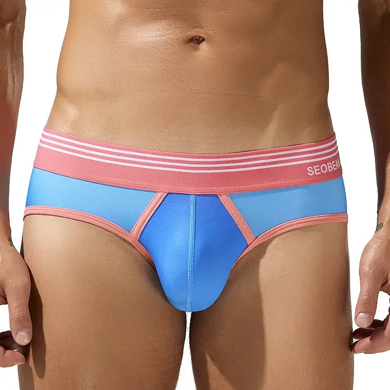Seobean Men's Gradient Color Briefs - Stylish & Comfortable Underwear