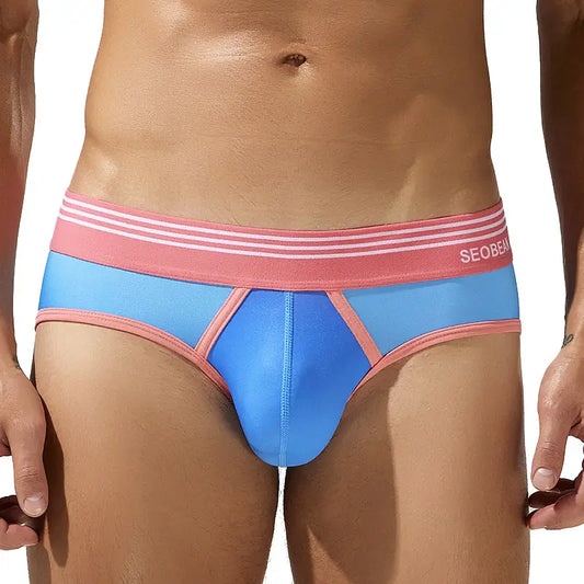 Seobean Men's Gradient Color Briefs - Stylish & Comfortable Underwear