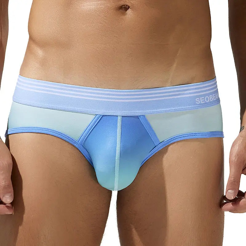 Seobean Men's Gradient Color Briefs - Stylish & Comfortable Underwear