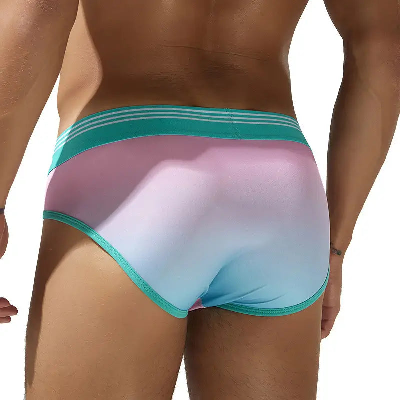 Seobean Men's Gradient Color Briefs - Stylish & Comfortable Underwear