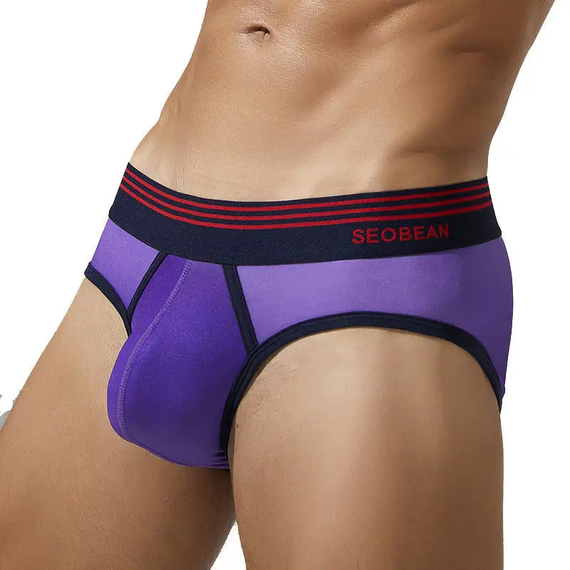 Seobean Men's Gradient Color Briefs - Stylish & Comfortable Underwear