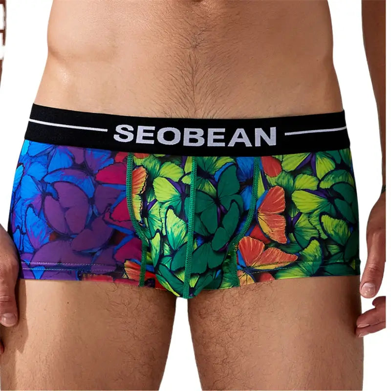 Seobean Summer Men's Underwear with Extra Room Low-Rise Boxer Briefs