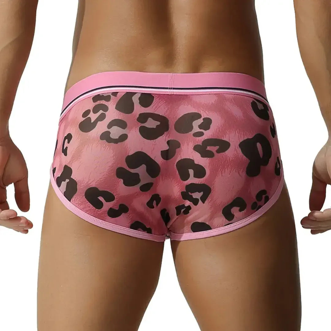 Seobean Seobean Men's Leopard Print Briefs Sexy Breathable Low Rise Underwear 250107