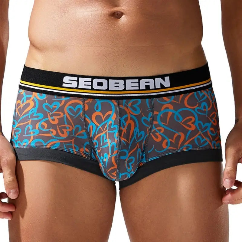 Seobean Love Heart Men's Boxer Briefs – Sexy Pouch Boxer Briefs for Men 250210