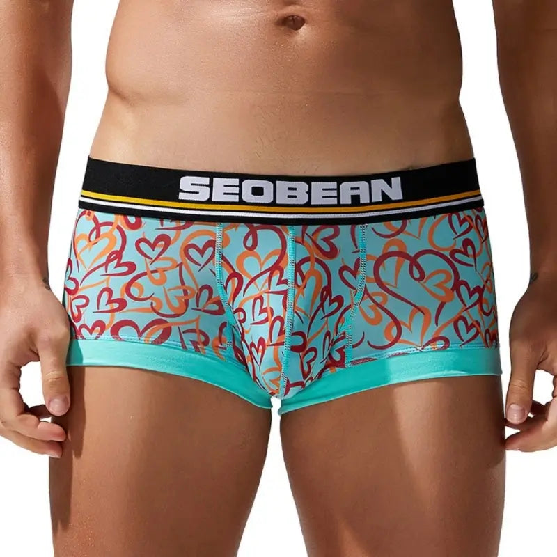 Seobean Love Heart Men's Boxer Briefs – Sexy Pouch Boxer Briefs for Men 250210