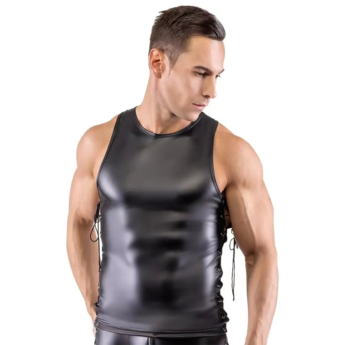 DomiGe Men's Leather Vest - Sexy Role Play Costume for Stage Performance