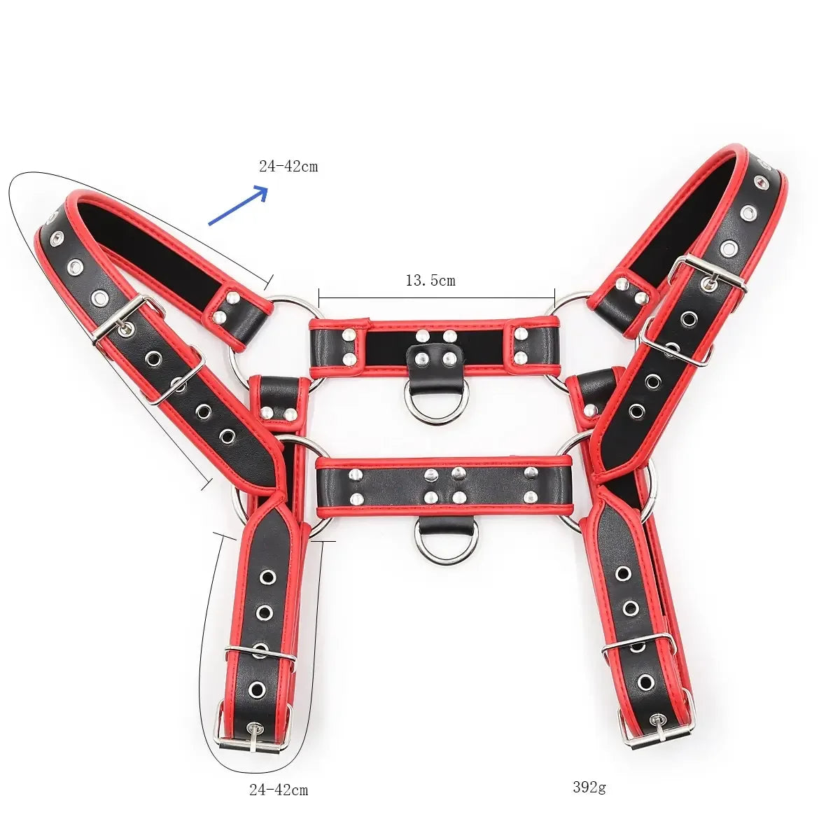 DomiGe Red Leather Men’s Harness - Bold, Sexy, and Versatile - Undies for Men