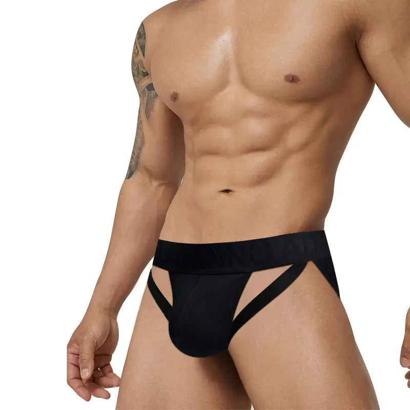 Adannu Men's Sexy High-Cut Briefs - Embossed Pattern Undies for Men