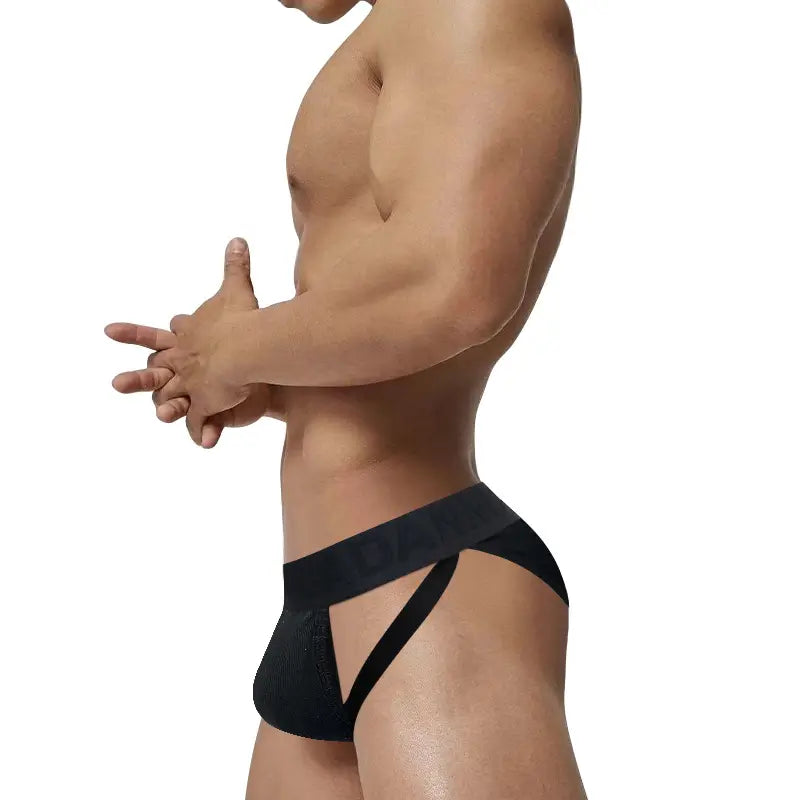 Adannu Men's Sexy High-Cut Briefs - Embossed Pattern Undies for Men