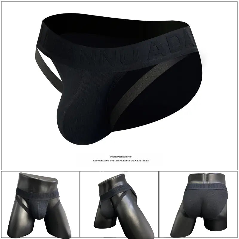 Adannu Men's Sexy High-Cut Briefs - Embossed Pattern Undies for Men