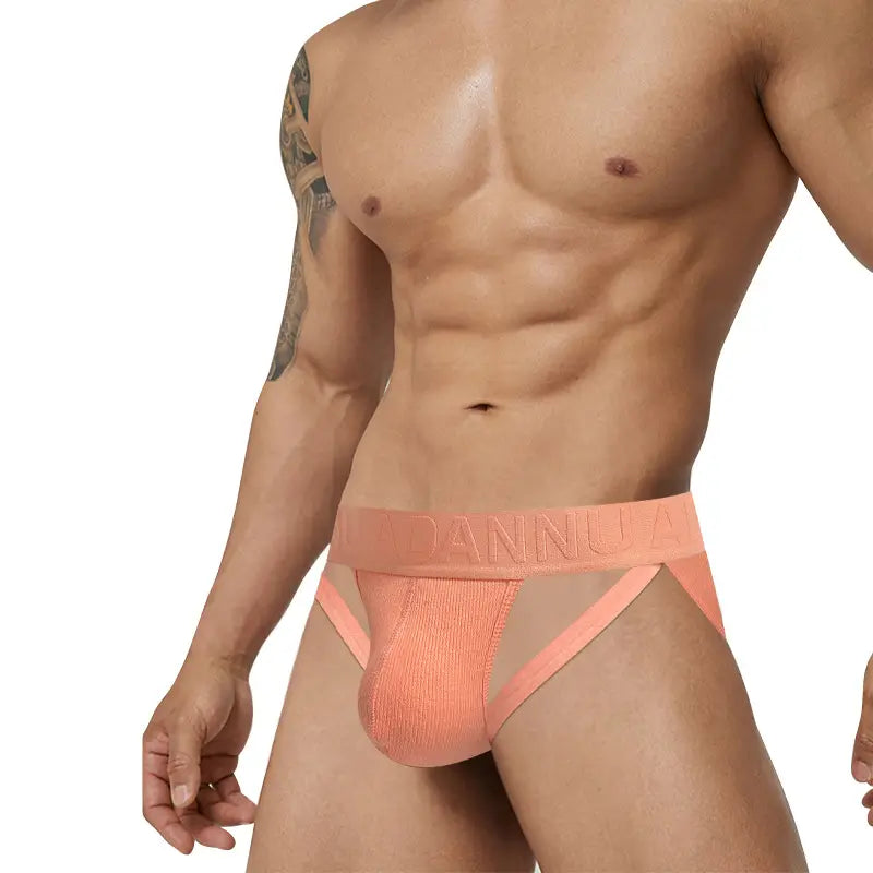 Adannu Men's Sexy High-Cut Briefs - Embossed Pattern Undies for Men