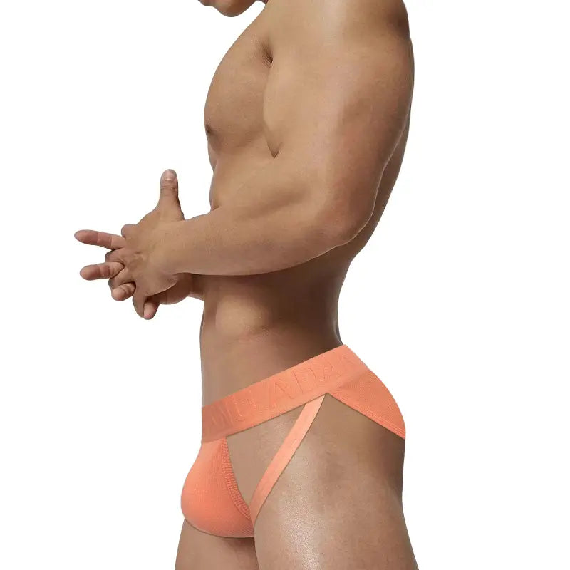 Adannu Men's Sexy High-Cut Briefs - Embossed Pattern Undies for Men