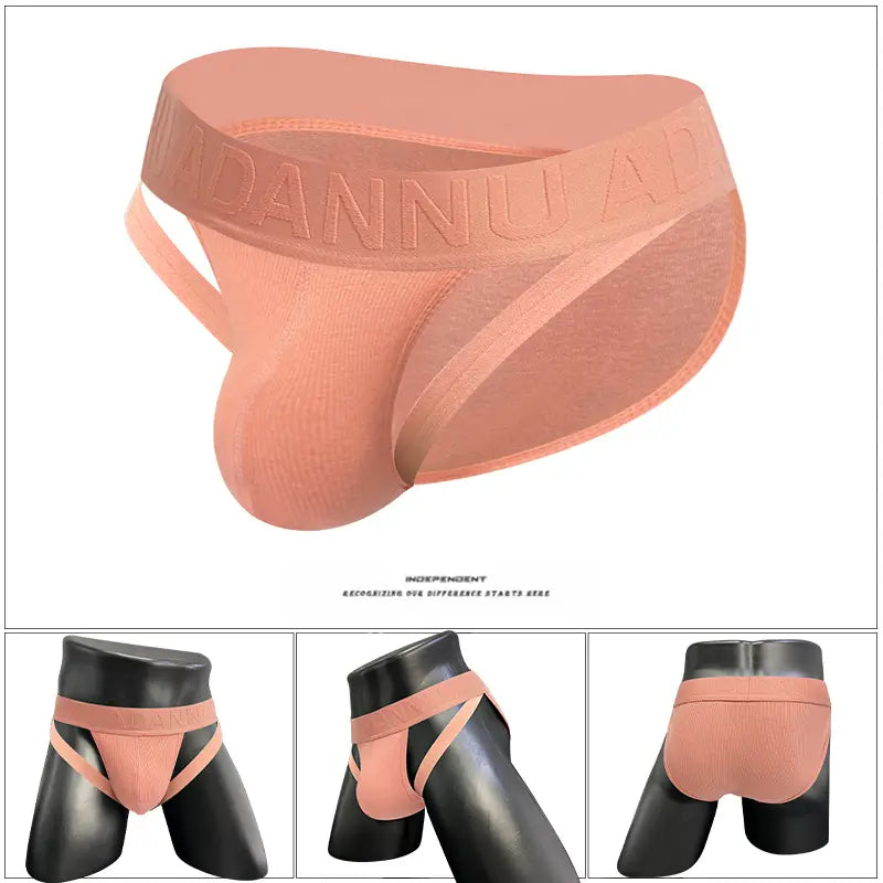 Adannu Men's Sexy High-Cut Briefs - Embossed Pattern Undies for Men