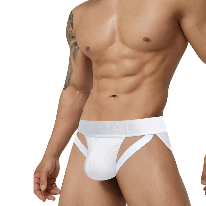 Adannu Men's Sexy High-Cut Briefs - Embossed Pattern Undies for Men