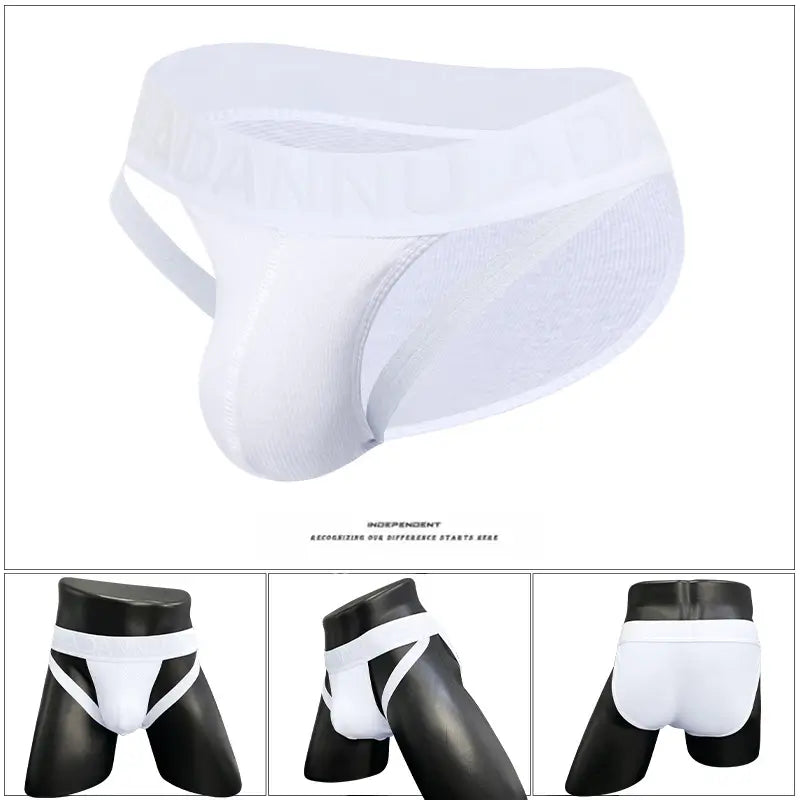 Adannu Men's Sexy High-Cut Briefs - Embossed Pattern Undies for Men