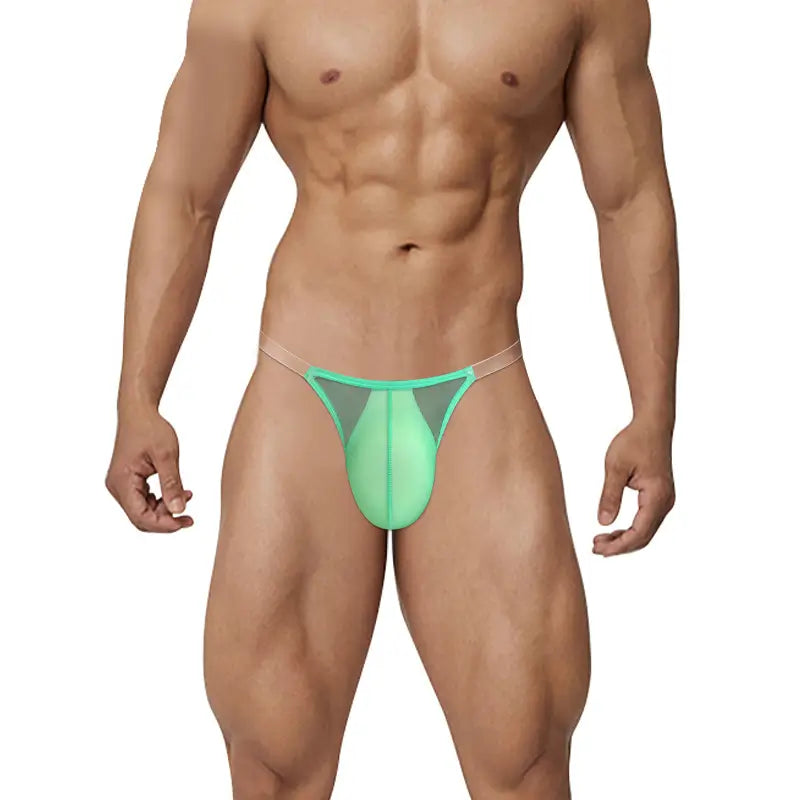 Adannu Men's High-Waisted Ultra-Thin 0.01mm Transparent Mesh Briefs