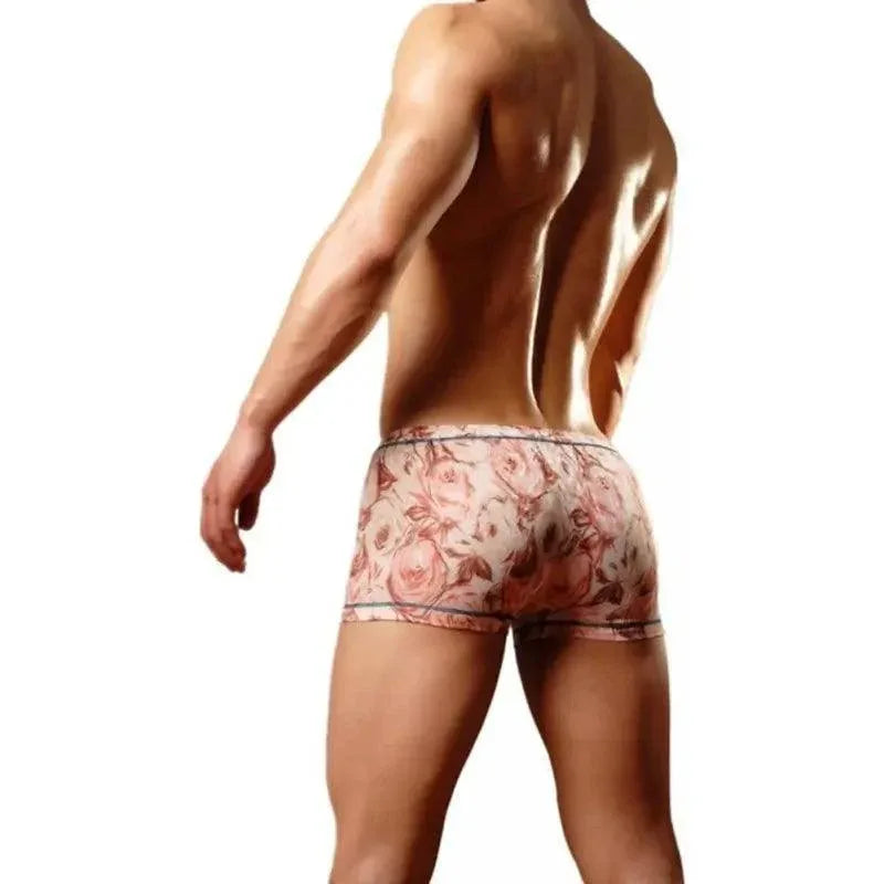 Dominik Men’s Boxers - Soft Lyocell Blend, Rust Print, Enhanced Support - Undies for Men