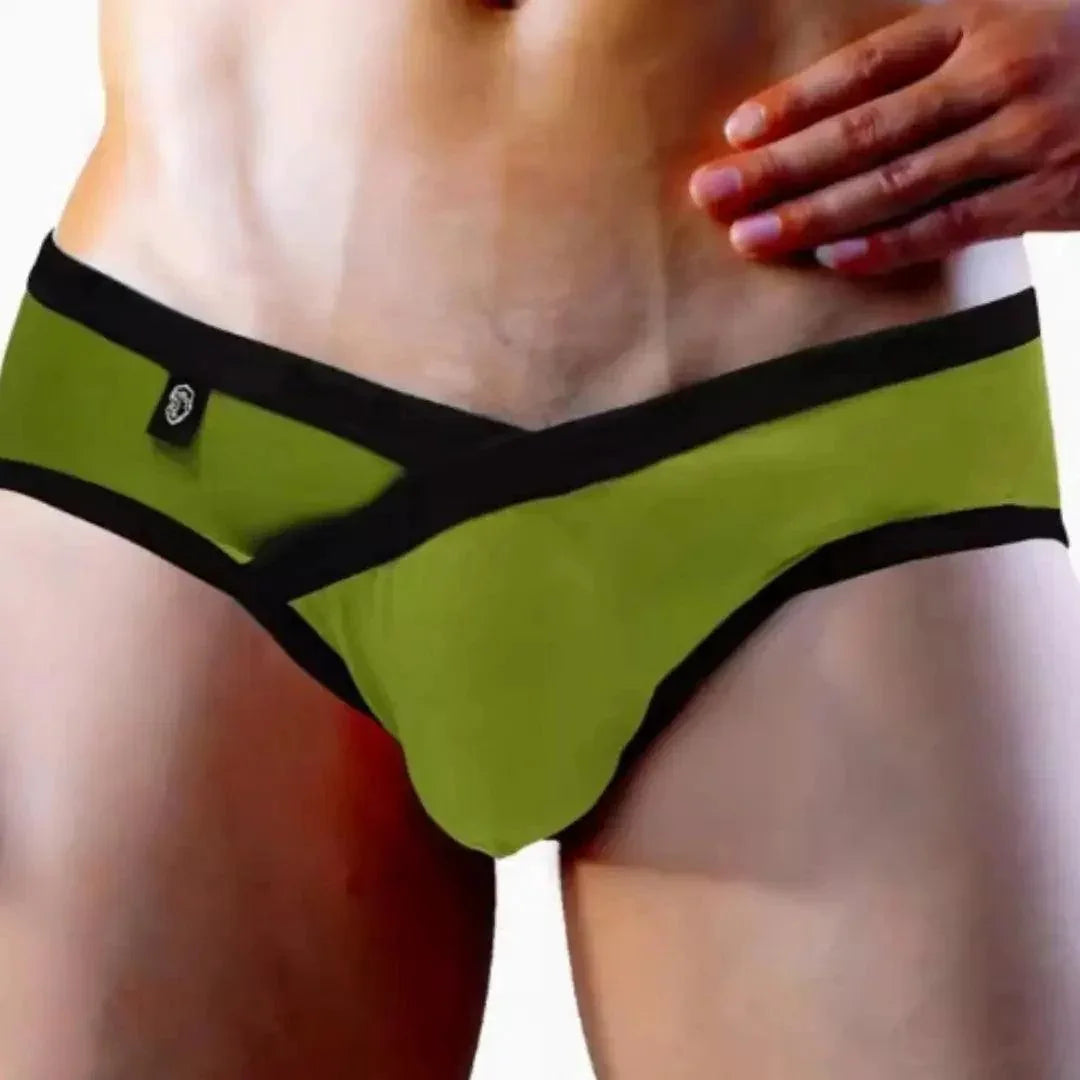 DomiGe Men's Cotton Lycra Briefs: V-Shaped Low-Rise Underwear for Men - Undies for Men