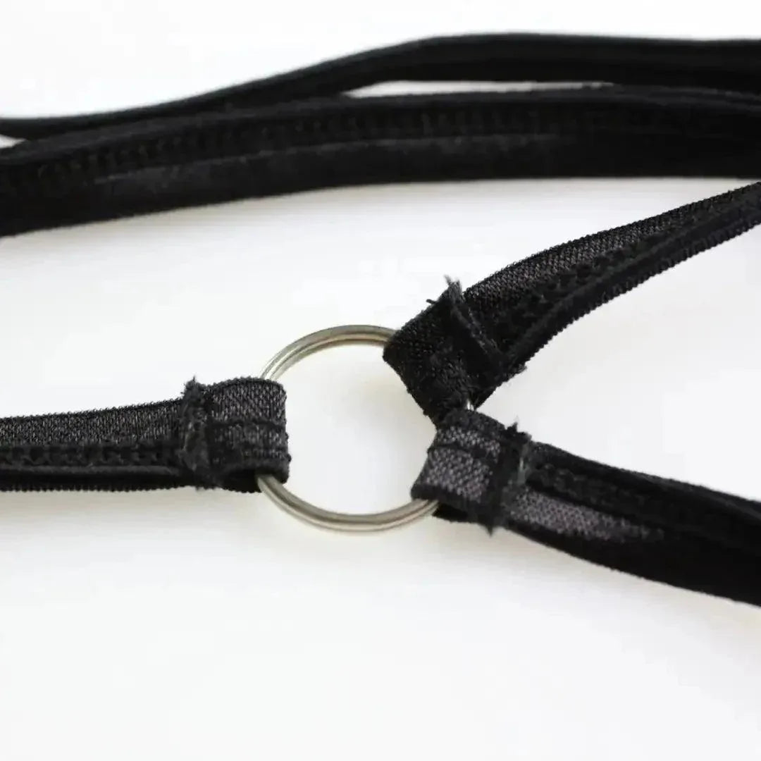 DomiGe Men's Thongs Y-Back Strap, Rustic & Black Irregular Prints - Undies for Men