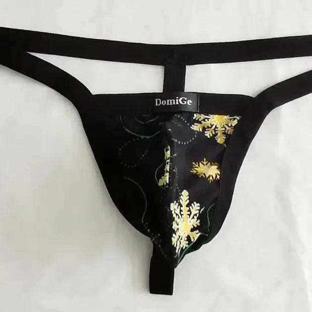 DomiGe Men's Low-Rise Thong Flower Print Male T-Back - Undies for Men