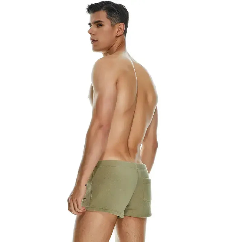 Seobean Men's Polar Fleece Boxer Shorts - Soft Sleepwear Lounge Shorts for Men
