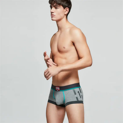 Seobean Low-Rise Cotton Boxer Trunks Comfortable Undies for Men