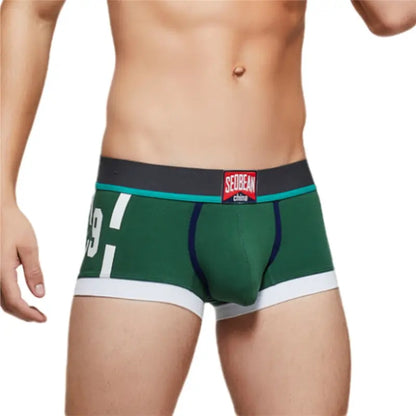 Seobean Low-Rise Cotton Boxer Trunks Comfortable Undies for Men